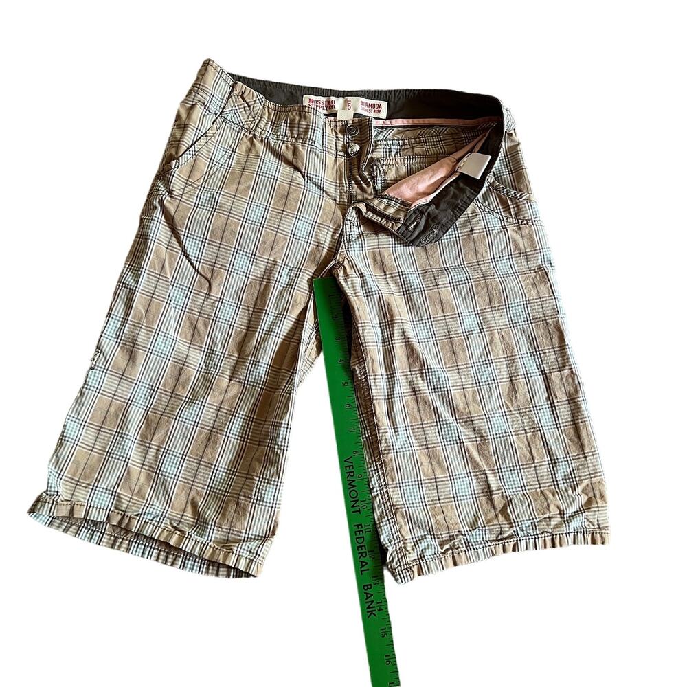 Y2K Plaid Bermuda Shorts Mossimo Size 5 Low Rise Surfcore Skater Preppy Island